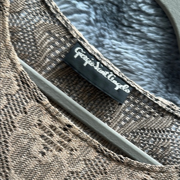 Vintage Giorgio Sant’Angelo Lace Tan Gold Mini Dress Cover Up - Picture 4 of 5